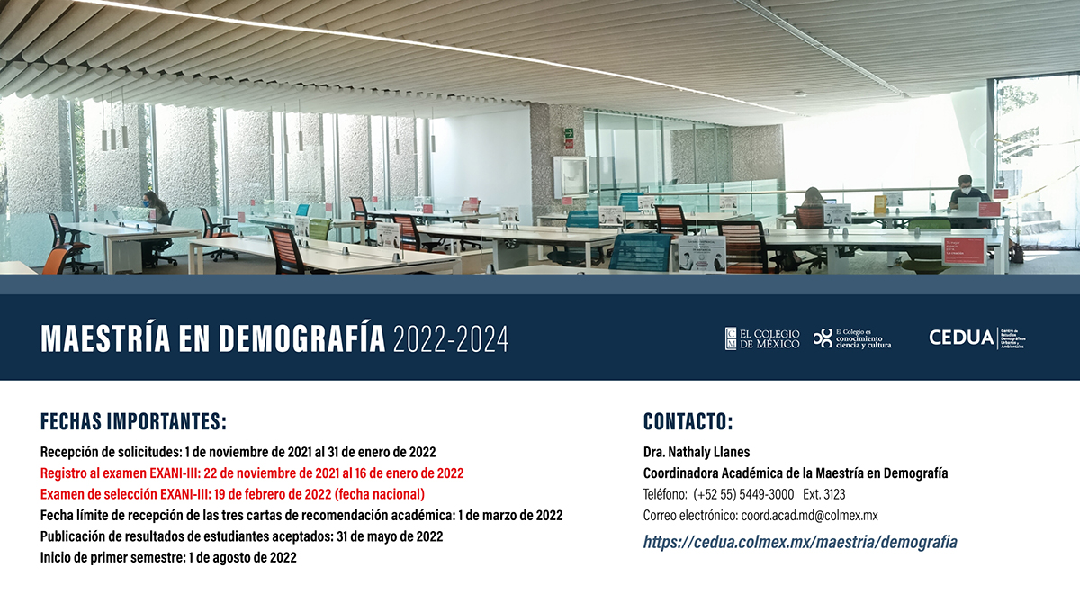 MÉXICO MAESTRÍA EN DEMOGRAFÍA DEL CENTRO DE ESTUDIOS DEMOGRÁFICOS